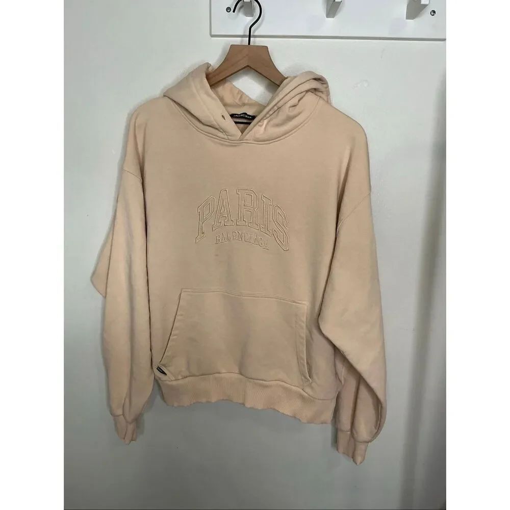 Balenciega Paris Hooded Sweatshirt | Pink in Medium
